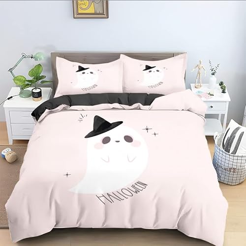 Bettwäsche 135x200 Rosa Gespenst Superfeine Faser Halloween Bettbezug Enthält 1 Kissenbezüge Mit Reißverschluss Gelten Bettwäsche 135x200 Baumwolle Halloween Deko Deko Schlafzimmer von Brandzly