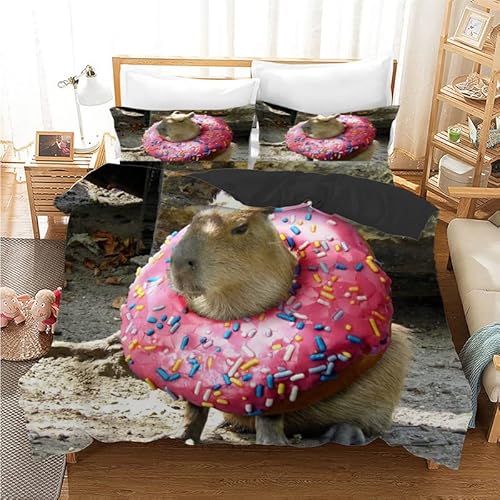 Bettwäsche 135x200 Rosarotes Capybara Superfeine Faser Halloween Bettbezug Enthält 1 Kissenbezüge Mit Reißverschluss Gelten Bettwäsche 135x200 Baumwolle Halloween Deko Deko Schlafzimmer von Brandzly