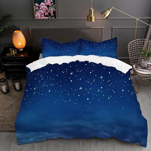 Bettwäsche 90 x 190 cm, für Kinder, Sternenhimmel, blau, Bettbezug für Einzelbett, aus Mikrofaser, mit Reißverschluss, weicher bedruckter Bettbezug mit 2 Kissenbezügen, 65 x 65 cm Bettwäsche 90 x 190 cm, für Kinder, Sternenhimmel, blau, Bettbezug für Einzelbett, aus Mikrofaser, mit Reißverschluss, weicher bedruckter Bettbezug mit 2 Kissenbezügen, 65 x 65 cm von Brandzly