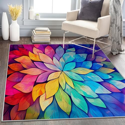 buyluhn Waschbar in Waschmaschine Wohnzimmer Teppich Farbenfrohe Blumen 140x180 Kurzflor Teppich Schlafzimmer, Blumen Teppich Gegend Dünn Bettvorleger Saugfähig für Jugendzimmer Jungen Mädchen buyluhn Waschbar in Waschmaschine Wohnzimmer Teppich Farbenfrohe Blumen 140x180 Kurzflor Teppich Schlafzimmer, Blumen Teppich Gegend Dünn Bettvorleger Saugfähig für Jugendzimmer Jungen Mädchen von buyluhn