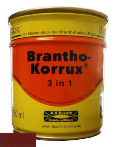 Brantho Korrux "3 in 1" 0,75 l 3009 Rotbraun (23,33 EUR/l) von echte brabth's