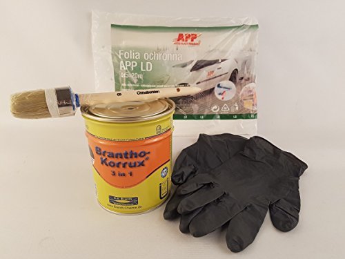 Brantho Korrux 3 in1 schwarz 750ml Dose Rostschutz Metallschutzfarbe incl. Verarbeitungsset von Brantho Korrux