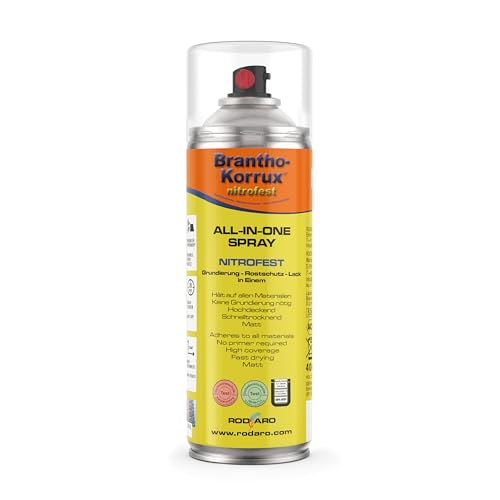 Brantho Korrux Rostschutzlack - All-in-One Sprühdose 1-K nitrofeste Metallschutzfarben Matt - 400ml Spraydose Nitrofest Schwarz Matt RAL9005 von Brantho Korrux