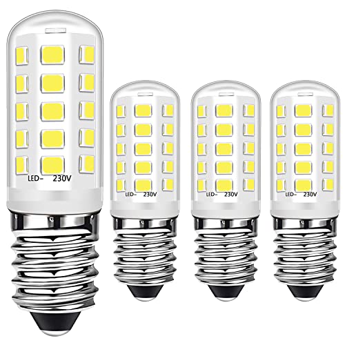 Brantoo E14 LED Kerzenbirnen 3W Entspricht 40W Halogenbirnen, Kaltweiß 6000K, E14 SES Kleine Edison Schraub Glühbirnen für Gefrier Dunstabzugshaube, Kein Flimmern, Kein Dimmbar, AC 220-240V, 4er Pack von Brantoo