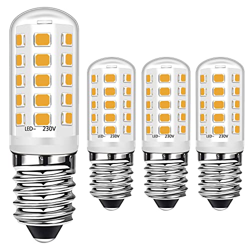 Brantoo E14 LED Kerzenbirnen 3W Entspricht 40W Halogenbirnen, Warmweiß 3000K, E14 SES Kleine Edison Schraub Glühbirnen für Gefrier Dunstabzugshaube, Kein Flimmern, Kein Dimmbar, AC 220-240V, 4er Pack von Brantoo