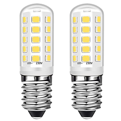 E14 LED Kerzenbirnen 3W Entspricht 40W Halogenbirnen, Tageslichtweiß 4000K, E14 SES Kleine Edison Schraub Glühbirnen für Gefrier Dunstabzugshaube, Kein Flimmern, Kein Dimmbar, AC 220-240V, 2er Pack von Brantoo