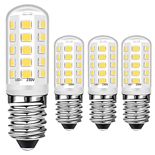 E14 LED Kerzenbirnen 3W Entspricht 40W Halogenbirnen, Tageslichtweiß 4000K, E14 SES Kleine Edison Schraub Glühbirnen für Gefrier Dunstabzugshaube, Kein Flimmern, Kein Dimmbar, AC 220-240V, 4er Pack von Brantoo