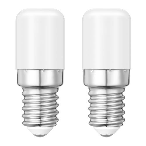 E14 LED Warmweiss Lampe, 3000K Kühlschranklampe Warmweiß, 2W Entspricht 20W Halogenbirnen, Glühbirne E14 für Gefrier Dunstabzugshaube Kühlschrank Mikrowellen, Kein Flimmern, AC 220-240V, 2er Pack von Brantoo