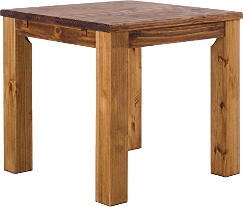 Esstisch Rio Classico 90x90 cm Brasil Holz Pinie Massivholz Esszimmertisch Echtholz ausziehbar vorgerichtet für Ansteckplatten Brasilmöbel von B.R.A.S.I.L.-Möbel