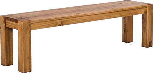 Sitzbank 160 cm Rio Kanto Brasil Pinie Massivholz Esszimmerbank Küchenbank Holzbank - Größe und Farbe wählbar Brasilmöbel von B.R.A.S.I.L.-Möbel
