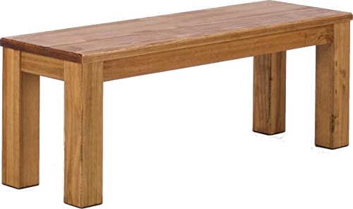 Sitzbank 120 cm Rio Classico Brasil Pinie Massivholz Esszimmerbank Küchenbank Holzbank - Größe und Farbe wählbar Brasilmöbel von B.R.A.S.I.L.-Möbel