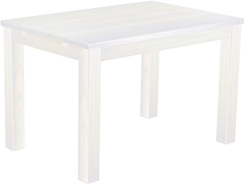 Esstisch Rio Classico 120x80 cm Pinie Weiß Holz Pinie Massivholz Esszimmertisch Echtholz ausziehbar vorgerichtet für Ansteckplatten Brasilmöbel von B.R.A.S.I.L.-Möbel