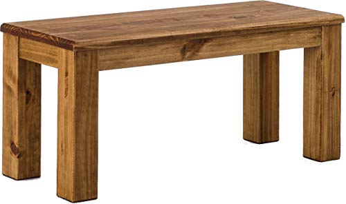 Sitzbank 100 cm Rio Classico Brasil Pinie Massivholz Esszimmerbank Küchenbank Holzbank - Größe und Farbe wählbar Brasilmöbel von B.R.A.S.I.L.-Möbel