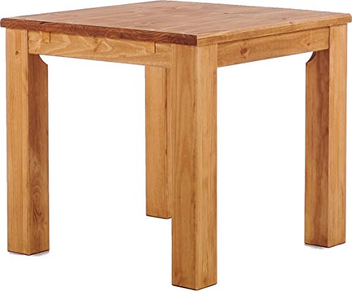 Esstisch Rio Classico 90x90 cm Honig Holz Pinie Massivholz Esszimmertisch Echtholz ausziehbar vorgerichtet für Ansteckplatten Brasilmöbel von B.R.A.S.I.L.-Möbel