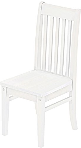 Holzstuhl Classico Pinie Weiss - Esszimmerstuhl Klassik Pinie Massivholz Echtholz - Variante & Farbe wählbar - Stuhl Holz Wohnzimmerstuhl Lehnenstuhl Lehne Küchenstuhl Landhaus Brasilmöbel von B.R.A.S.I.L.-Möbel