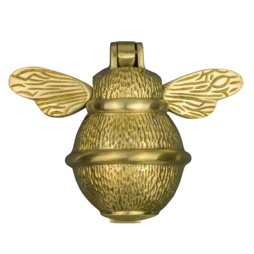 Bienen Türklopfer für Haustür | poliertes massives Messing | Messingklopfer mit Schließblech | UPVC | Bumblebee Haustür Möbel mit einzigartigem Design (Satin Brass Bee Türklopfer) von Brass bee