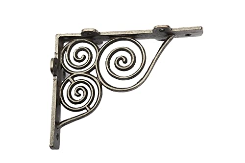 IRON SWIRL SHELF BRACKET 6x7.5 INCH BRACKET CAST IRON (Pair) von Brass