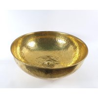 Rundes Badezimmer Waschbecken, Messing Aufsatzbecken Waschbecken von BrassArtistry