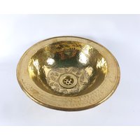 Schiff Waschbecken, Messing Drop in Sink, Runde Gravierte Waschbecken von BrassArtistry