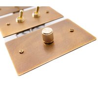 Gealterte Messing Dreh Dimmer Schalter Platte - Vintage Style Lichtsteuerung Einpolig/3-Wege von BrassGlow