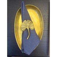 Serviettenringe | Messing Serviettenhalter Ginkgo Gold Muttertagsgeschenk Hochzeit-Serviettenringe - Set Mit 4 Stk von BrassTonkinCraft