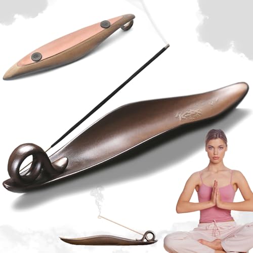 Brateuanoii Räucherstäbchenhalter Keramik Blätter, Incense Holder, Leaf Raucherstäbchenhalter, Boot Räucherstäbchen Halte, Weihrauch Brenner Asche Fänger, Für Meditation, Yoga, Spa, Theken, Zuhause von Brateuanoii