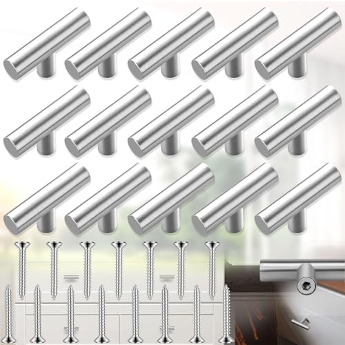 Brateuanoii 15 Stück T-Förmiger Möbelgriff Schrankknöpfe 50mm Möbelknöpfe Silber, T-Förmiger Möbelgriff Aus Edelstahl Schubladengriff, Stangengriff Einzelloch für Tür(Mit 15x Schrauben) Brateuanoii 15 Stück T-Förmiger Möbelgriff Schrankknöpfe 50mm Möbelknöpfe Silber, T-Förmiger Möbelgriff Aus Edelstahl Schubladengriff, Stangengriff Einzelloch für Tür(Mit 15x Schrauben) von Brateuanoii