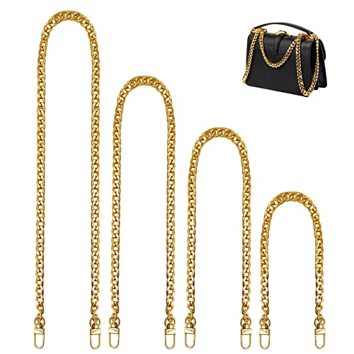 Brateuanoii 4 Stück Taschenkette, Taschenkette Gold, Umhängetaschenkette, Taschen Schulterriemen, 40/60/100/120cm Für Damen Handtaschen Umhängetasche Geldbeutel (Gold) von Brateuanoii