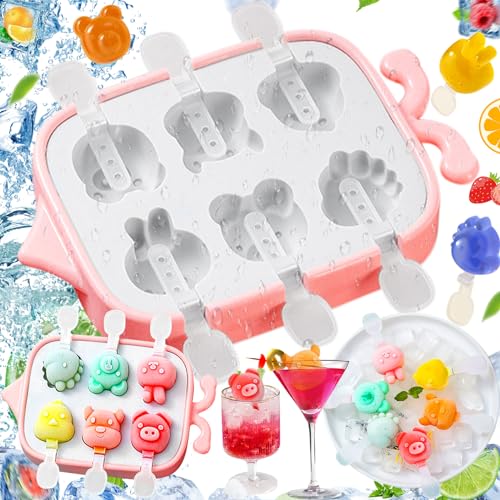 Brateuanoii Eisformen Silikon, 6 Zellen Eis am Stiel Formen BPA Frei für Kinder und Baby, Mini Eisförmchen Popsicle Formen mit Stiel und Deckel, Wiederverwendbar Eis Selber Machen Formen Brateuanoii Eisformen Silikon, 6 Zellen Eis am Stiel Formen BPA Frei für Kinder und Baby, Mini Eisförmchen Popsicle Formen mit Stiel und Deckel, Wiederverwendbar Eis Selber Machen Formen von Brateuanoii