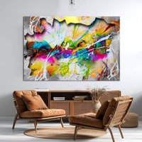 Buntes Abstraktes Leinwandbild 3D Leinwanddruck Abstrakte Malerei Farbenfrohe Wandkunst Für Modernes Wohnen Wanddekoration Geschenkidee 1531 von Bratisart