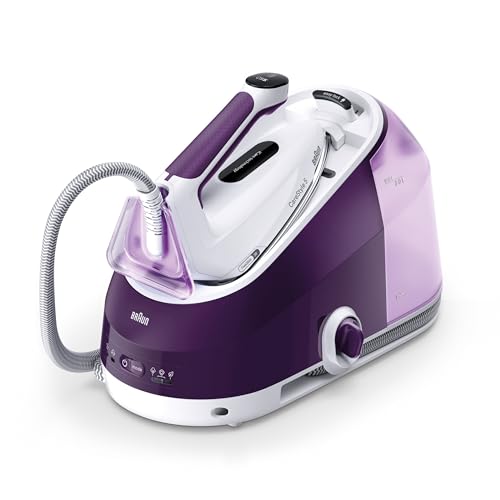 Braun CareStyle 5 IS5247VI Dampfbügeleisen mit FreeGlide-Technologie 3D, 145 g/min Dampf, schnelles Aufheizen, iCare-Modus, vertikales Bügeln, abnehmbarer 2-L-Tank, 2400 W, Violett von Braun Household