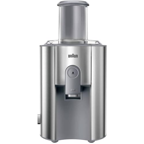 De´Longhi Braun J700 Multiquick 7 Entsafter | Hochleistungs-Entsafter-System | Großer Einfüllschacht (75 mm) | Innovatives Anti-Tropf-System | Kraftvoller 1.000 Watt Motor | silber von Braun