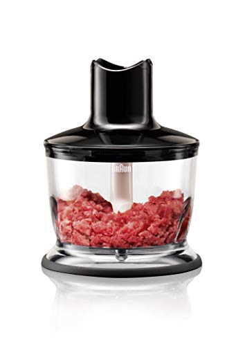 Braun Household MQ30 Chopper Zubehör für MQ3, MQ700, MQ5 Blender mit EasyClick-System, Edelstahlklinge, spülmaschinenfest, BPA-frei, 500 ml, schwarz von Braun Household