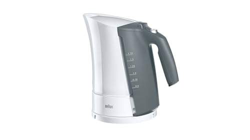 Braun Household MultiQuick 5 WK 500 WH Wasserkocher - 3000 Watt Teekocher mit Schnellkochsystem kocht Wasser in 35 Sekunden, Anti-Kalk Filter, Abschaltautomatik, 1,7 Liter, Weiß von Braun Household