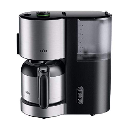Braun Household Kaffeemaschine KF 5105 BK – IDCollection Filterkaffeemaschine, mit AromaSelect & 10 Tassen Thermoskanne, perfekter Genuss, 1000 Watt, Schwarz/Edelstahl von Braun Household