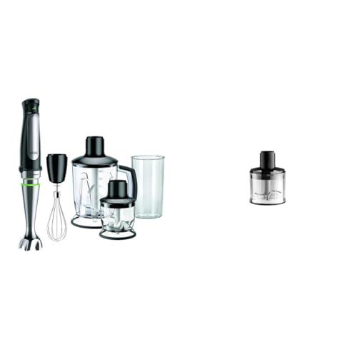 Braun MultiQuick 7 MQ 7045X Stabmixer, 1000 W, schwarz & Braun Zerkleinerer Aufsatz MQS 230 BK mit EasyClick Plus System - für Braun Stabmixer MultiQuick 7 und 9, BPA-frei, 500 ml, Schwarz von Braun Household