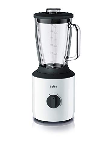 Braun Household PowerBlend 3 JB 3150 WH Standmixer - 1,5 l Glas-Mixaufsatz, Küchenhelfer zum Zerkleinern, Pürieren & Mixen, 800 Watt, Weiß von Braun Household