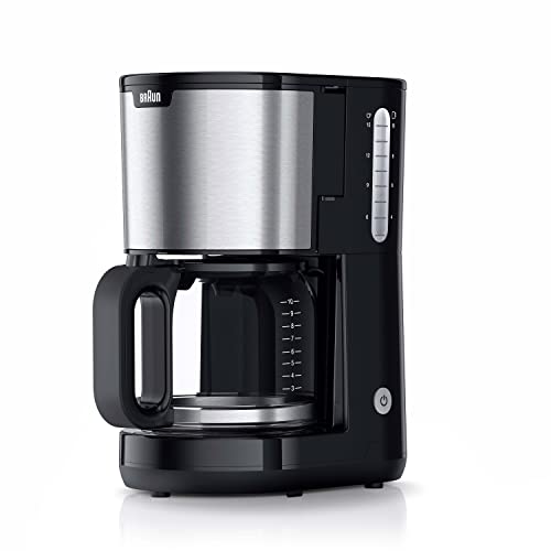 Braun Household PurShine KF 1500 BK Kaffeemaschine - Filterkaffeemaschine mit Glaskanne für bis zu 10 Tassen, OptiBrew-System, Automatische Abschaltung, 1000 Watt, Schwarz von Braun Household