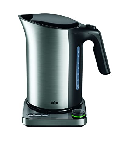 Braun Household Wasserkocher WK 5115 BK – IDCollection Teekocher mit Schnellkochsystem & Warmhaltefunktion, 5 Temperaturstufen ideal für Tee, 1,7 L Füllmenge, 3000 Watt, Schwarz/Edelstahl von Braun Household