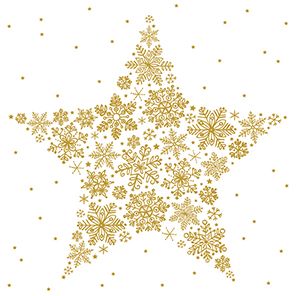 Braun & Company Servietten Big Crystal Star w.-gold 33 x 33 cm - 20er Pack von Braun & Company