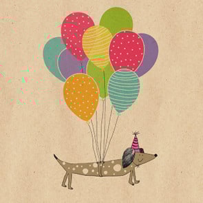 Servietten Dackel mit Ballons 33 x 33 cm 20 Stück von Braun & Company