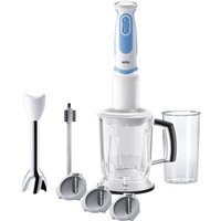 4191-MQ5260WHBL Stabmixer 1000 w mit Messbecher, mit Mixbecher, Turbofunktion Weiß-Blau - Braun von Braun