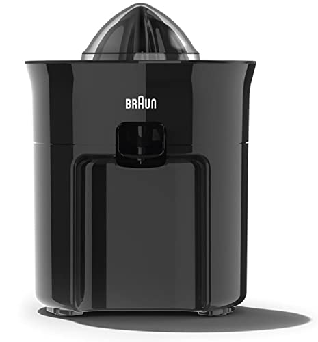 Braun Household TributeCollection CJ 3050 BK Zitruspresse, Elektrische Saftpresse mit Start-Stopp-Automatik, Anti-Tropf-System, Direkter Saftauslauf, 60W, Schwarz von Braun Household