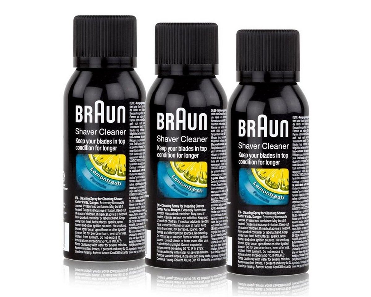 Braun 3x Braun Shaver Cleaner - Reinigungsspray fürRasierapparat Elektrorasierer Reinigungslösung von Braun