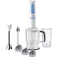 Braun 4191-MQ5260WHBL Stabmixer 1000W mit Messbecher, mit Mixbecher, Turbofunktion Weiß-Blau von Braun