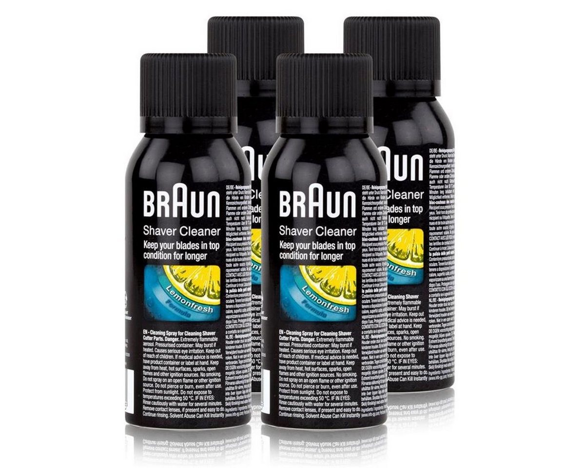 Braun 4x Braun Shaver Cleaner - Reinigungsspray fürRasierapparat Elektrorasierer Reinigungslösung von Braun