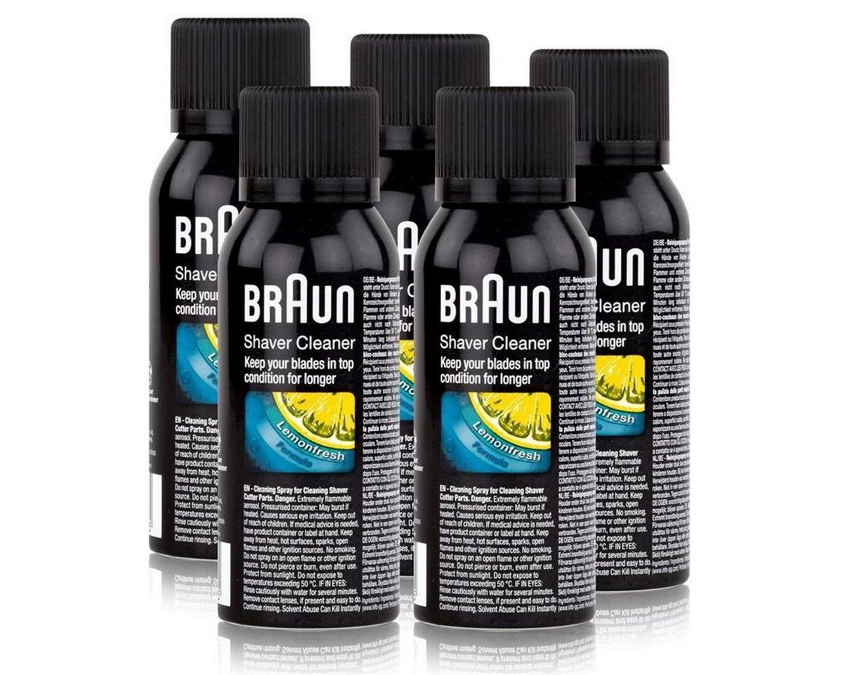 Braun 5x Braun Shaver Cleaner - Reinigungsspray fürRasierapparat Elektrorasierer Reinigungslösung von Braun