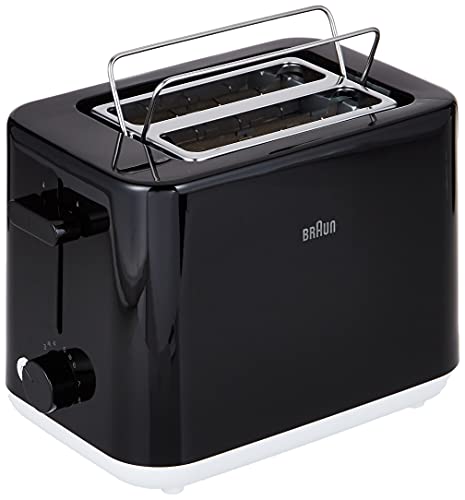Braun Household Breakfast1 Double Slot Toaster with 8 Toast Settings and Defrost Function, 900 W, HT1010BK Plastic, Black von Braun Household