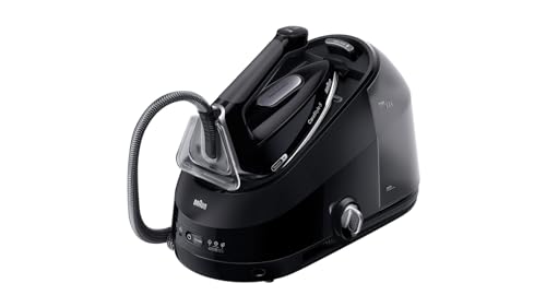 Braun CareStyle 5 IS5249BK Bügelsystem mit FreeGlide-Technologie 3D, 150 g/min Dampf, schnelles Aufheizen, iCare-Modus, vertikales Bügeln, abnehmbarer 2-L-Tank, 2400 W, Schwarz von Braun