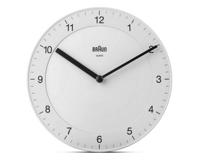 Braun Wecker BC 06 W Quarzwanduhr analog von Braun
